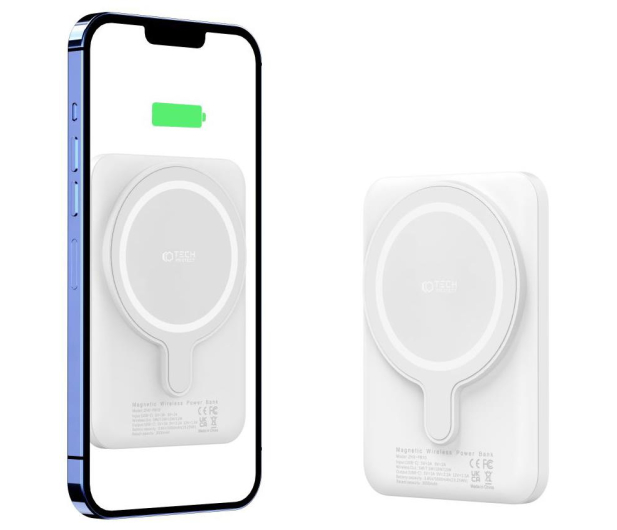 TECH-PROTECT PB10 LifeMag MagSafe Power Bank 5000 mAh biały 9589046926709 - 1101215 - zdjęcie 4